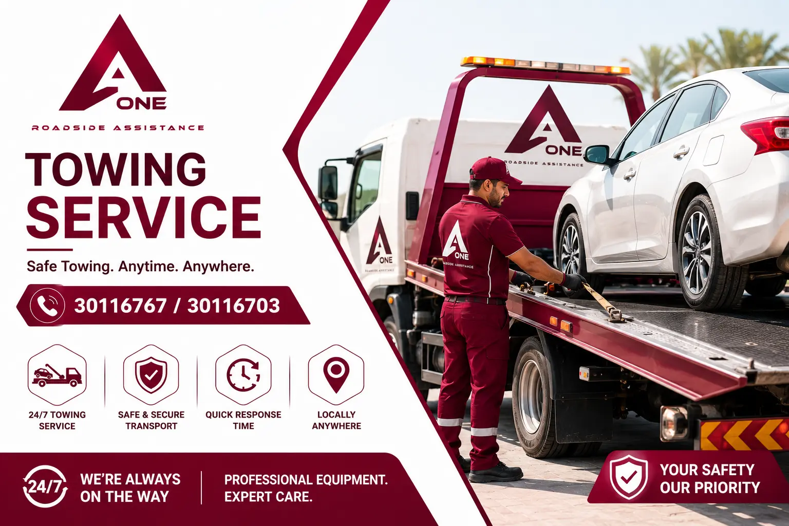 TOWING SERVICE PROVIDED BY AONE ROADSIDE ASSISTANCE