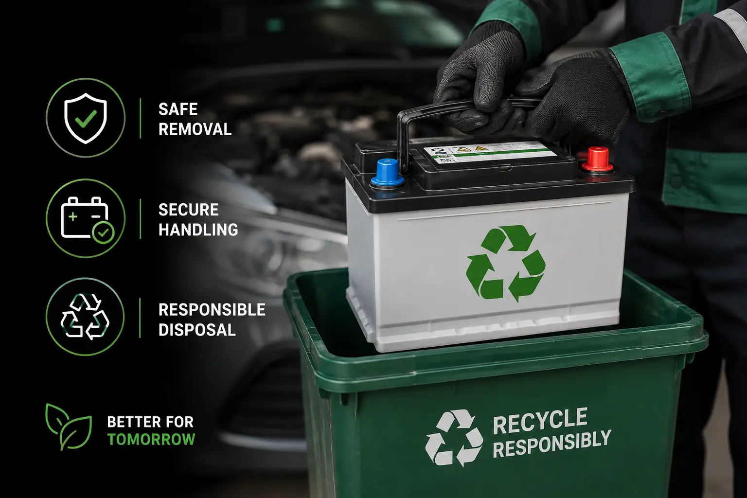 car battery replaced safe disposal