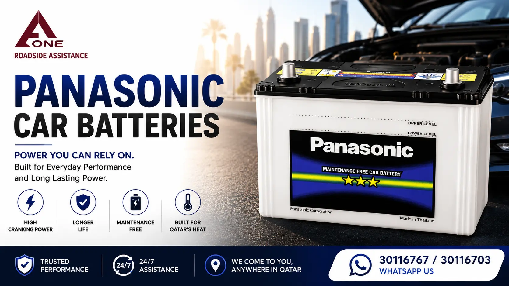 panasonic car battery replacement
