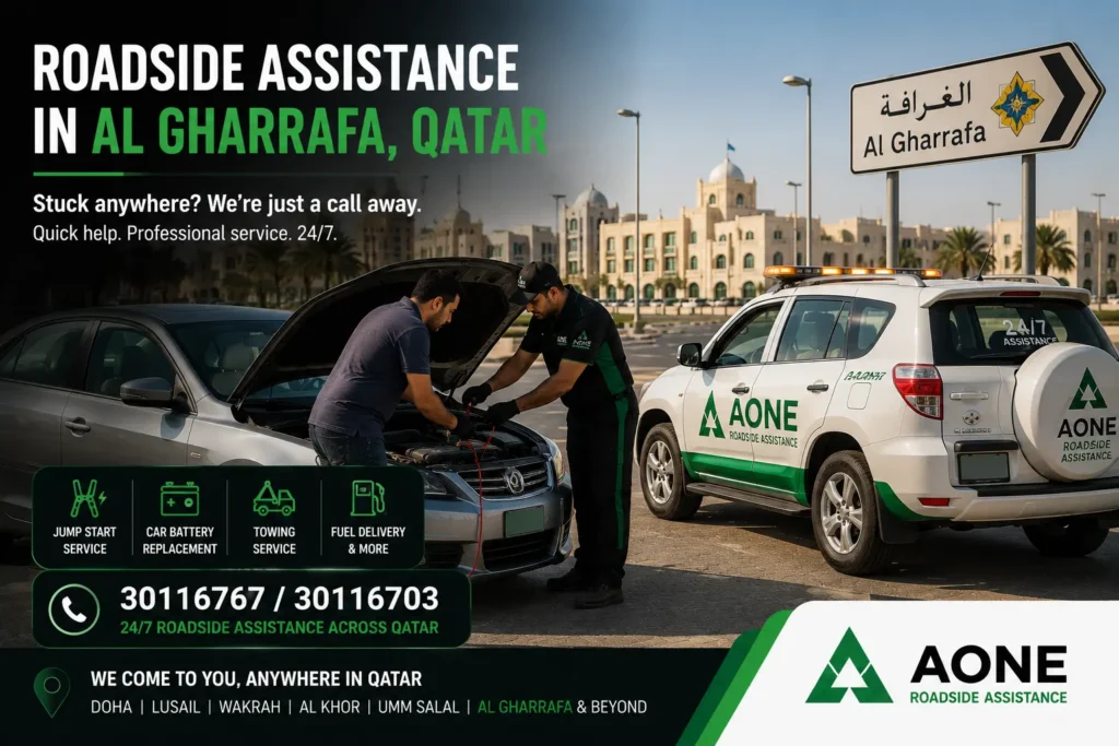 jump start service in al gharrafa by aone roadside assistance