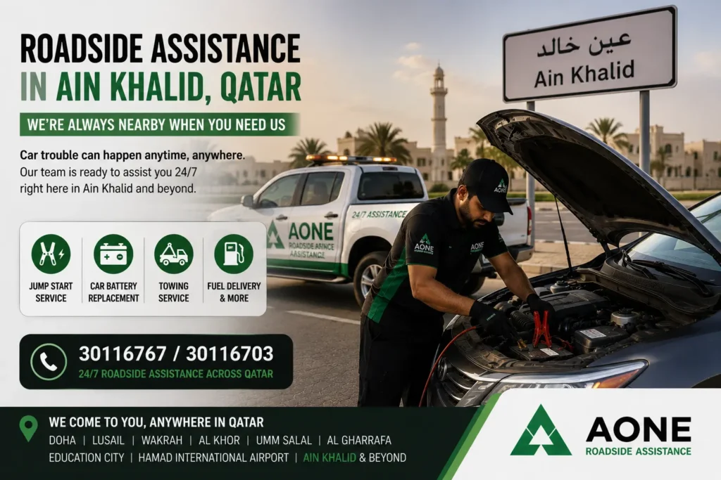 aone roadside assistance providing service at Ain Khalid