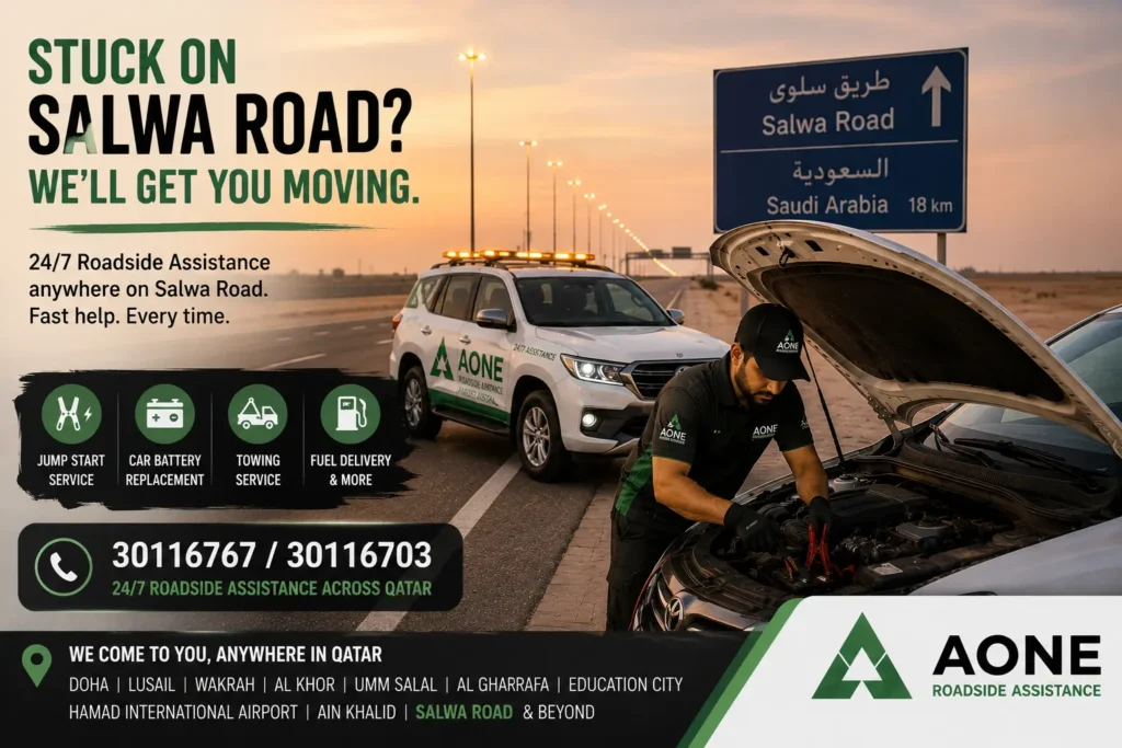 aone roadside assistance providing service at Salwa Road